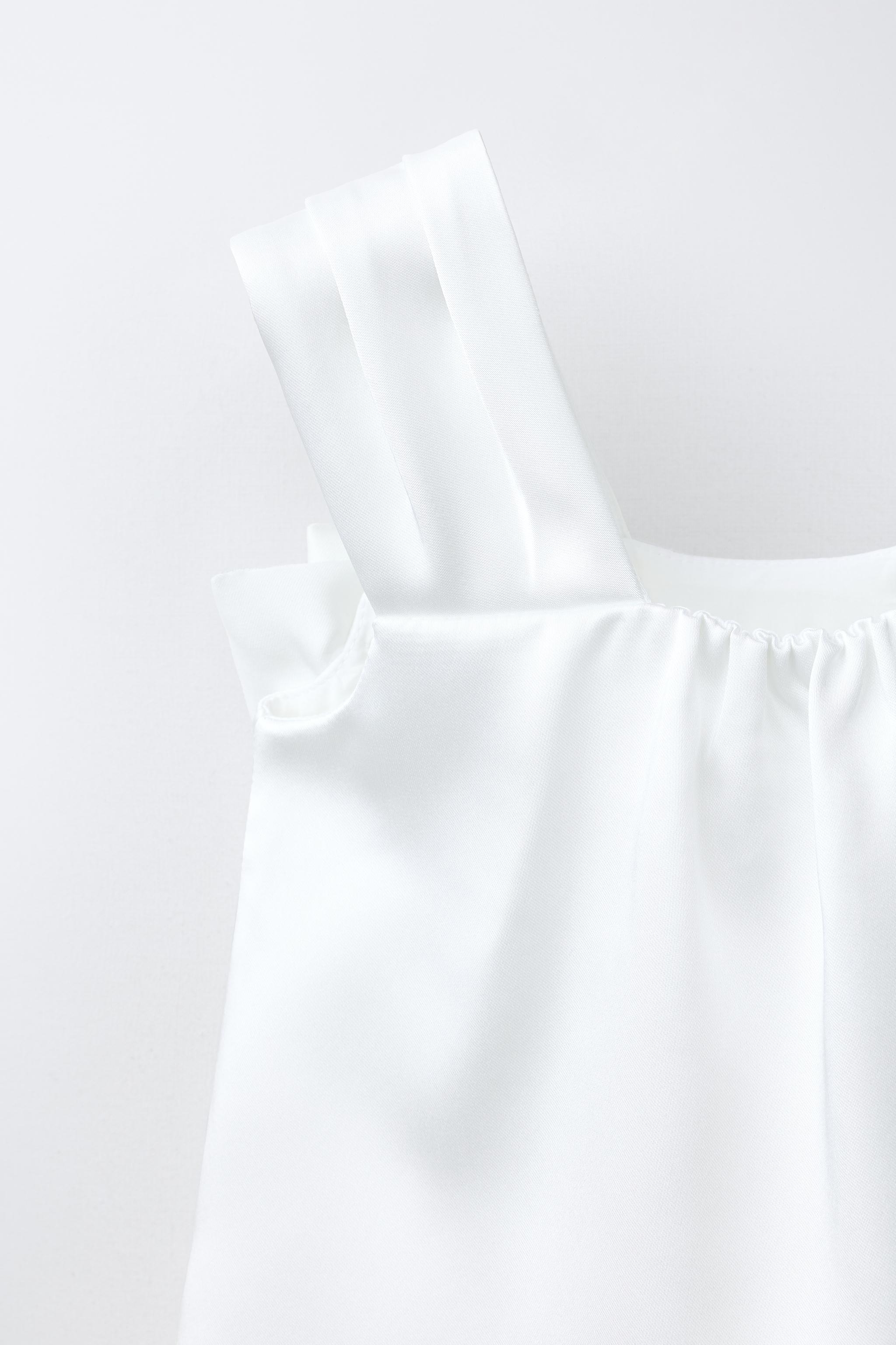 SATIN EFFECT BOW DRESS